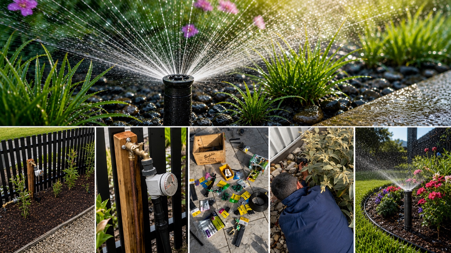 Garden irrigation system installation and adjustment